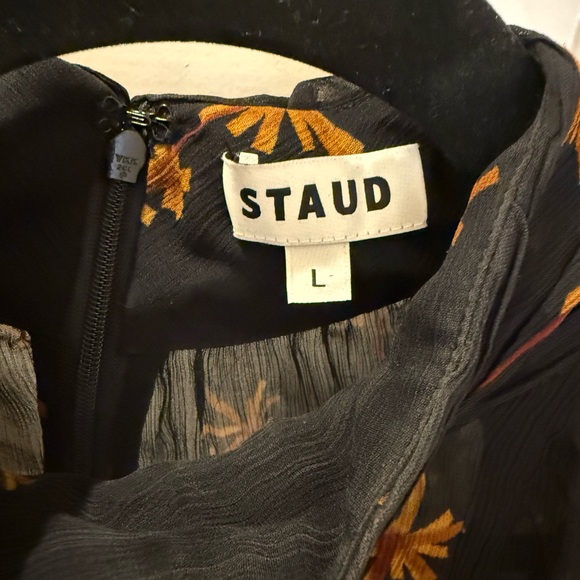 STAUD Black Dress with Orange Floral Design - Picture 5 of 5